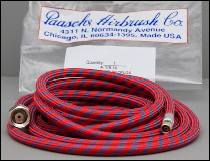 Paasche Airbrush 1/8" 20-Foot Nylon Braided Air Hose with Couplings 